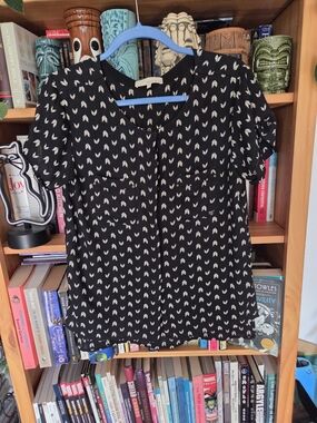 Sz S Monk&Lou Chevron Button-up Blouse